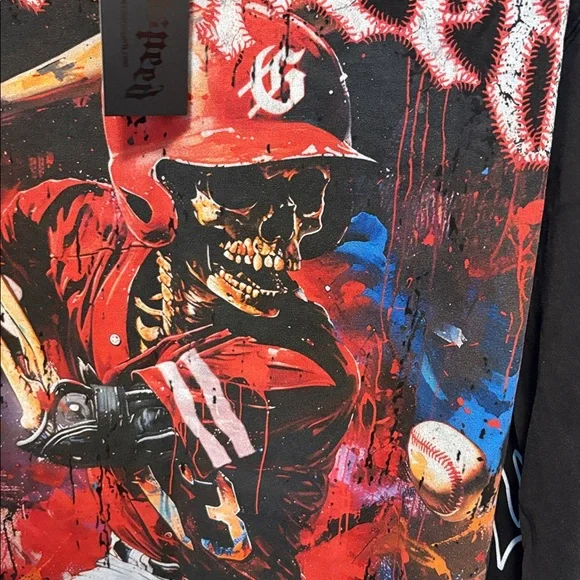 ❌SOLD❌ NWT [Godspeed] Baseball Skelton Grand Slam Graphic Long-Sleeve Men’s XS - Picture 8 of 12